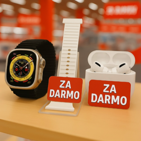 Zestaw smartwatch + Słuchawki + Biały pasek