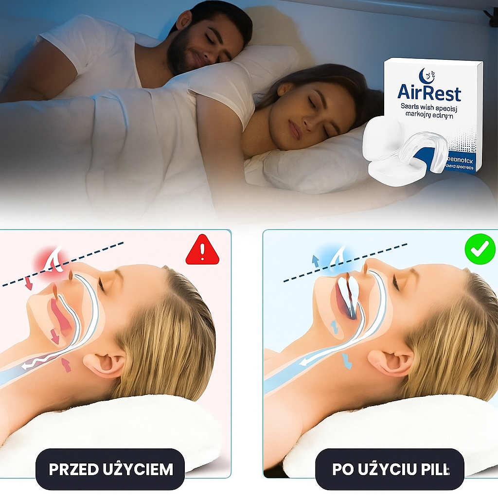 AirRest™ 2025 | Ustnik przeciw chrapaniu i bezdechowi sennemu (Oferta)