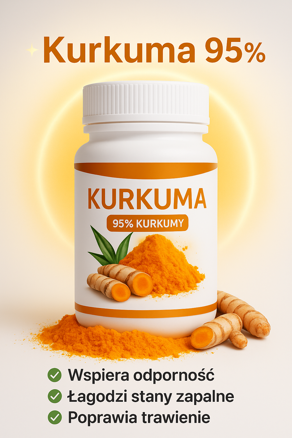 Kurkuma 95% – Naturalne Wsparcie Zdrowia